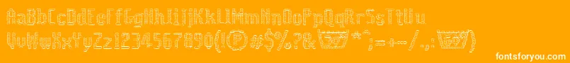 Fonte Coolwoolcottonclubll – fontes brancas em um fundo laranja