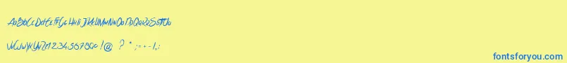 LesSensationsDeCerise Font – Blue Fonts on Yellow Background