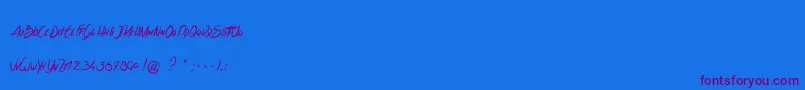 LesSensationsDeCerise Font – Purple Fonts on Blue Background