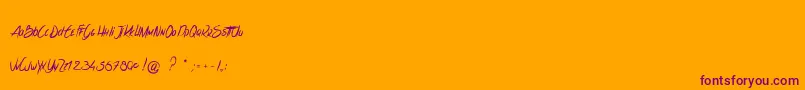 LesSensationsDeCerise Font – Purple Fonts on Orange Background