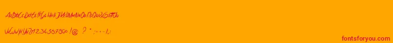 LesSensationsDeCerise Font – Red Fonts on Orange Background