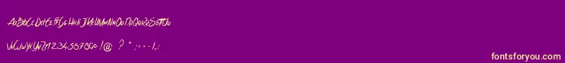 LesSensationsDeCerise Font – Yellow Fonts on Purple Background