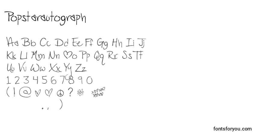 Schriftart Popstarautograph – Alphabet, Zahlen, spezielle Symbole