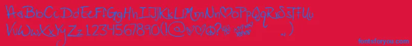 Popstarautograph Font – Blue Fonts on Red Background