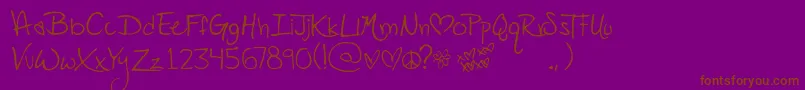 Popstarautograph Font – Brown Fonts on Purple Background