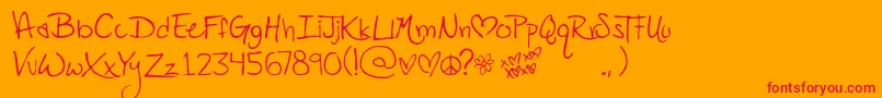 Popstarautograph Font – Red Fonts on Orange Background