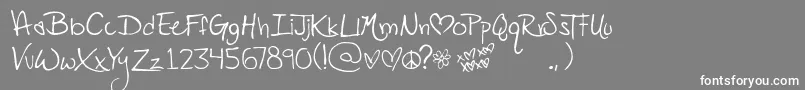 フォントPopstarautograph – 灰色の背景に白い文字