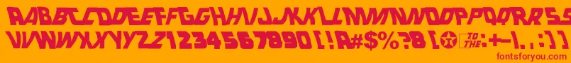 BackToTheFuture Font – Red Fonts on Orange Background