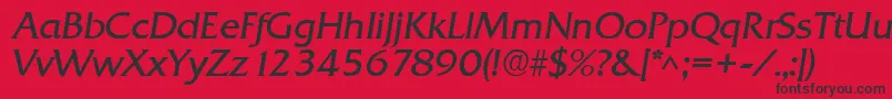 QuadratItalic Font – Black Fonts on Red Background