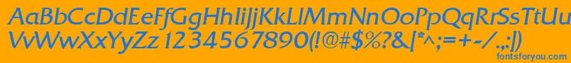 QuadratItalic Font – Blue Fonts on Orange Background