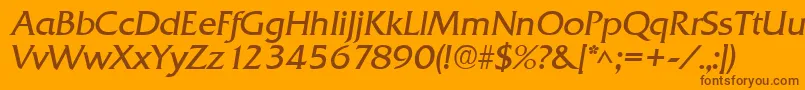 QuadratItalic Font – Brown Fonts on Orange Background