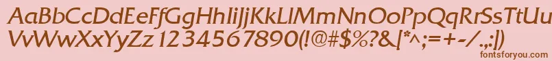 QuadratItalic Font – Brown Fonts on Pink Background