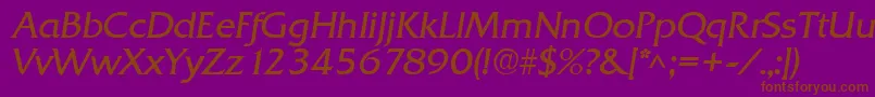 QuadratItalic Font – Brown Fonts on Purple Background