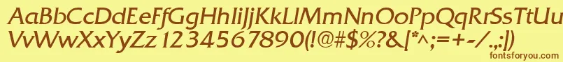 QuadratItalic Font – Brown Fonts on Yellow Background