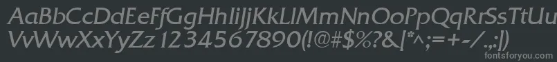 Шрифт QuadratItalic – серые шрифты на чёрном фоне