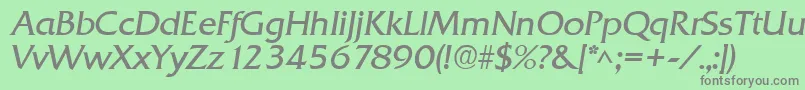 Шрифт QuadratItalic – серые шрифты на зелёном фоне