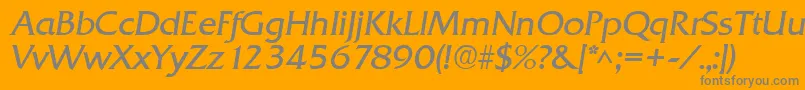 Шрифт QuadratItalic – серые шрифты на оранжевом фоне