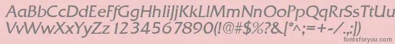 Czcionka QuadratItalic – szare czcionki na różowym tle