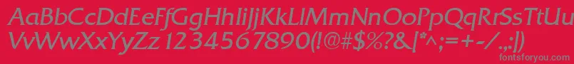 QuadratItalic Font – Gray Fonts on Red Background