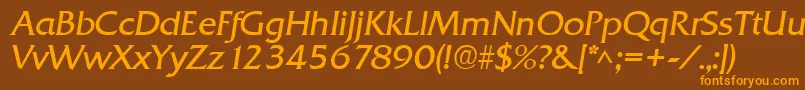 QuadratItalic Font – Orange Fonts on Brown Background
