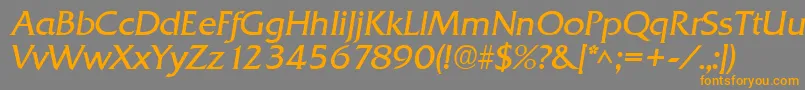 QuadratItalic Font – Orange Fonts on Gray Background