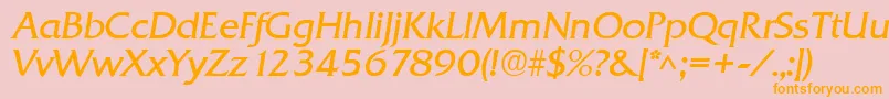 QuadratItalic Font – Orange Fonts on Pink Background