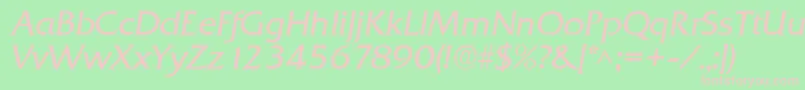 QuadratItalic Font – Pink Fonts on Green Background