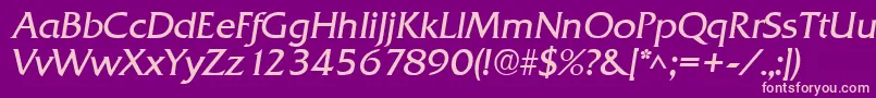 Шрифт QuadratItalic – розовые шрифты на фиолетовом фоне