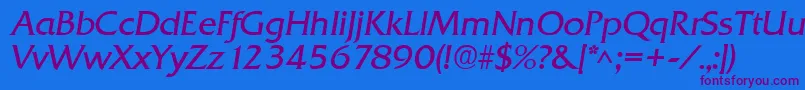 Шрифт QuadratItalic – фиолетовые шрифты на синем фоне