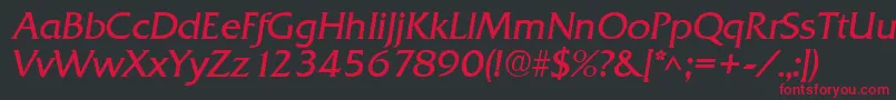 QuadratItalic Font – Red Fonts on Black Background