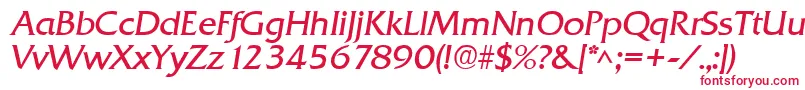 QuadratItalic Font – Red Fonts on White Background