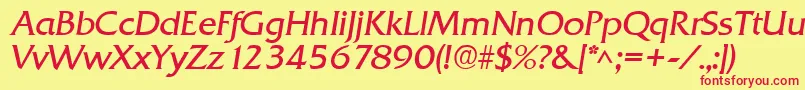QuadratItalic Font – Red Fonts on Yellow Background