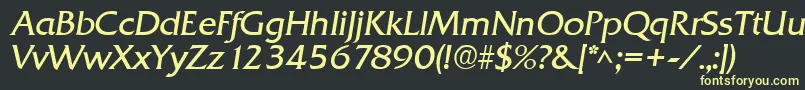Czcionka QuadratItalic – żółte czcionki na czarnym tle