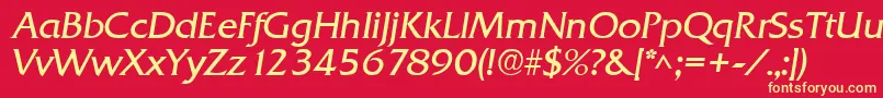 QuadratItalic Font – Yellow Fonts on Red Background