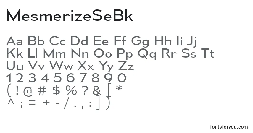 Шрифт MesmerizeSeBk – алфавит, цифры, специальные символы