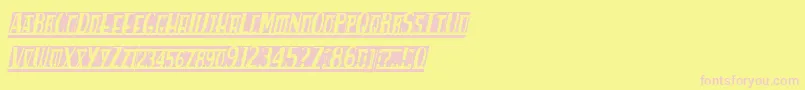 フォントSpankysbblancoitalico – ピンクのフォント、黄色の背景