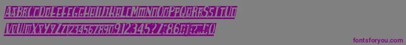 Шрифт Spankysbblancoitalico – фиолетовые шрифты на сером фоне