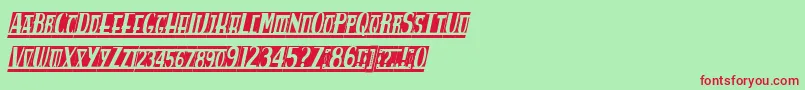 Spankysbblancoitalico Font – Red Fonts on Green Background