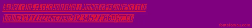 Spankysbblancoitalico Font – Red Fonts on Purple Background