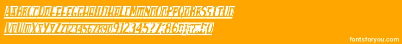 Spankysbblancoitalico Font – White Fonts on Orange Background