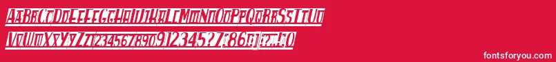 Spankysbblancoitalico-Schriftart – Weiße Schriften auf rotem Hintergrund