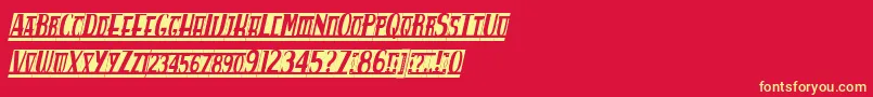Spankysbblancoitalico Font – Yellow Fonts on Red Background