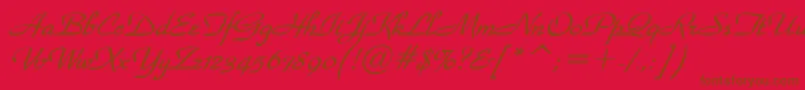 WaldorfscriptBolditalic Font – Brown Fonts on Red Background
