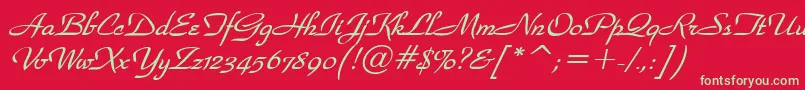 Шрифт WaldorfscriptBolditalic – зелёные шрифты на красном фоне