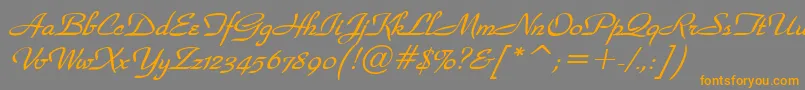 WaldorfscriptBolditalic Font – Orange Fonts on Gray Background