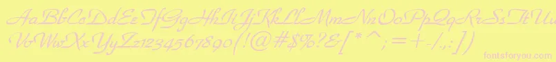 WaldorfscriptBolditalic Font – Pink Fonts on Yellow Background