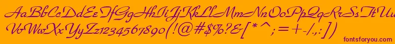 WaldorfscriptBolditalic Font – Purple Fonts on Orange Background