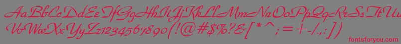 WaldorfscriptBolditalic Font – Red Fonts on Gray Background