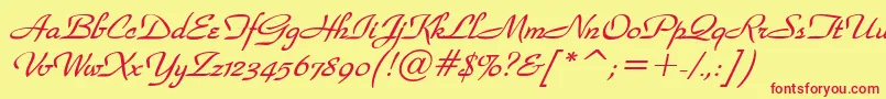 WaldorfscriptBolditalic Font – Red Fonts on Yellow Background