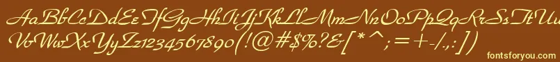 WaldorfscriptBolditalic Font – Yellow Fonts on Brown Background